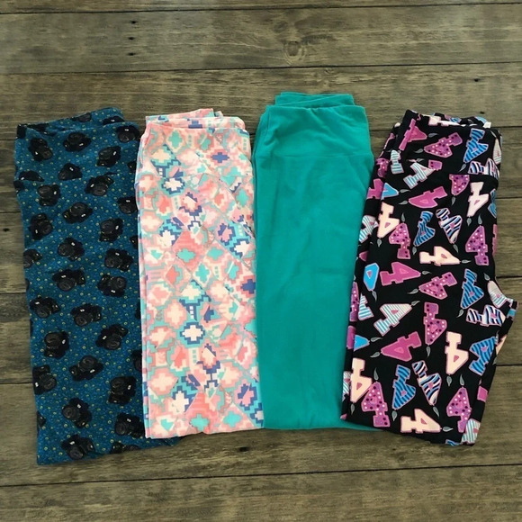 LuLaRoe One Size Leggings Bundle 4 Pairs Aztec